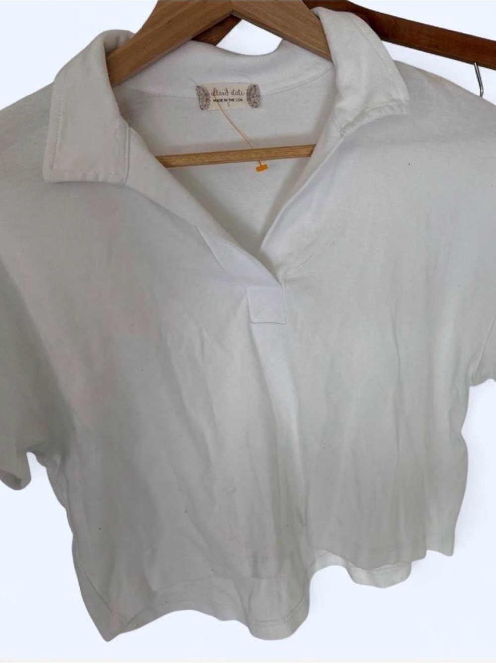 Altar'd State White Polo Crop Top